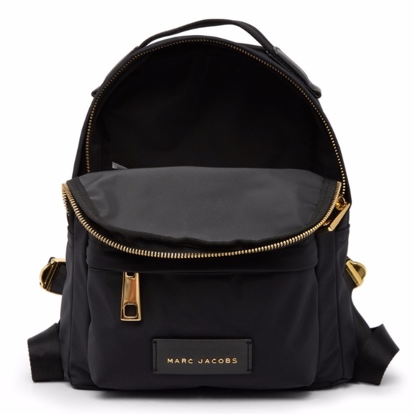 Marc Jacobs Mini Varsity Nylon Backpack Black Gold - Picture 3 of 8
